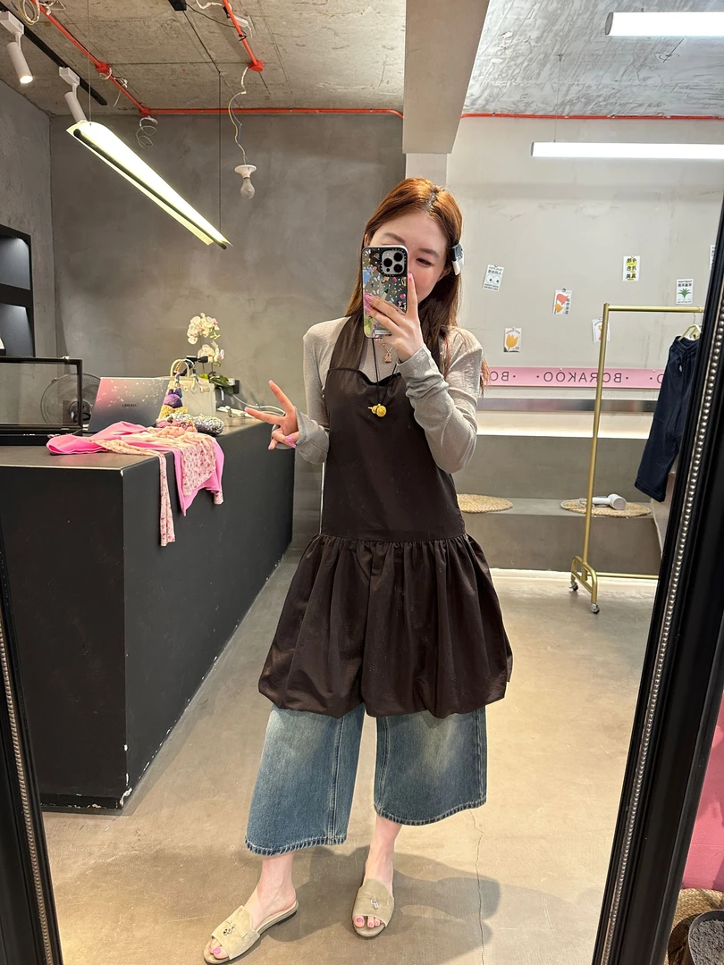 【BORAKOO】设计感露背挂脖花苞裙