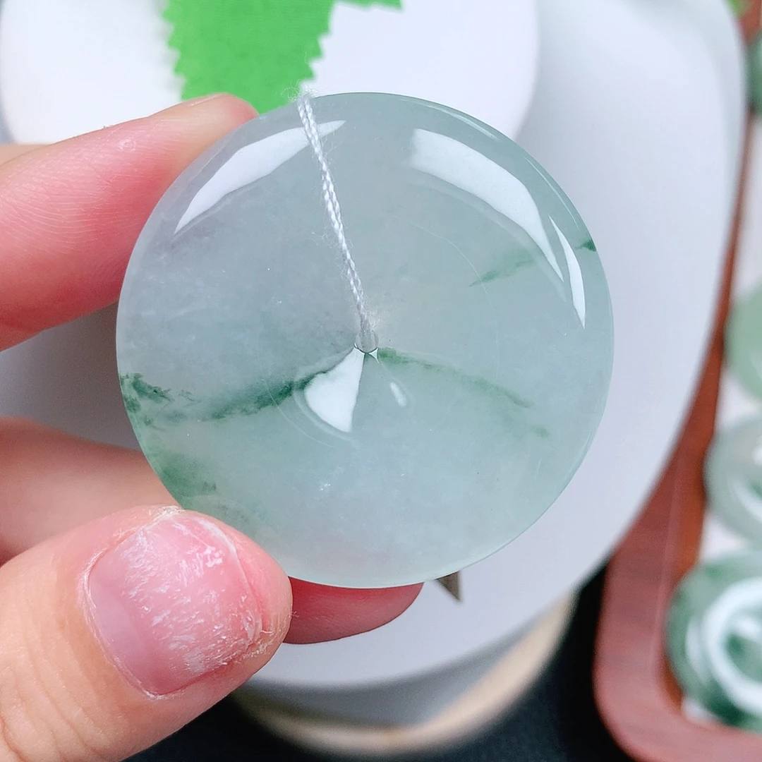 翡翠未镶嵌颈饰平安39.2-5.7