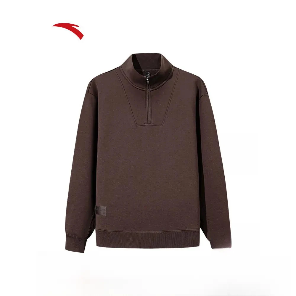 【密暖绒】安踏半拉链套头衫男士卫衣冬季保暖抓毛打底152547719N