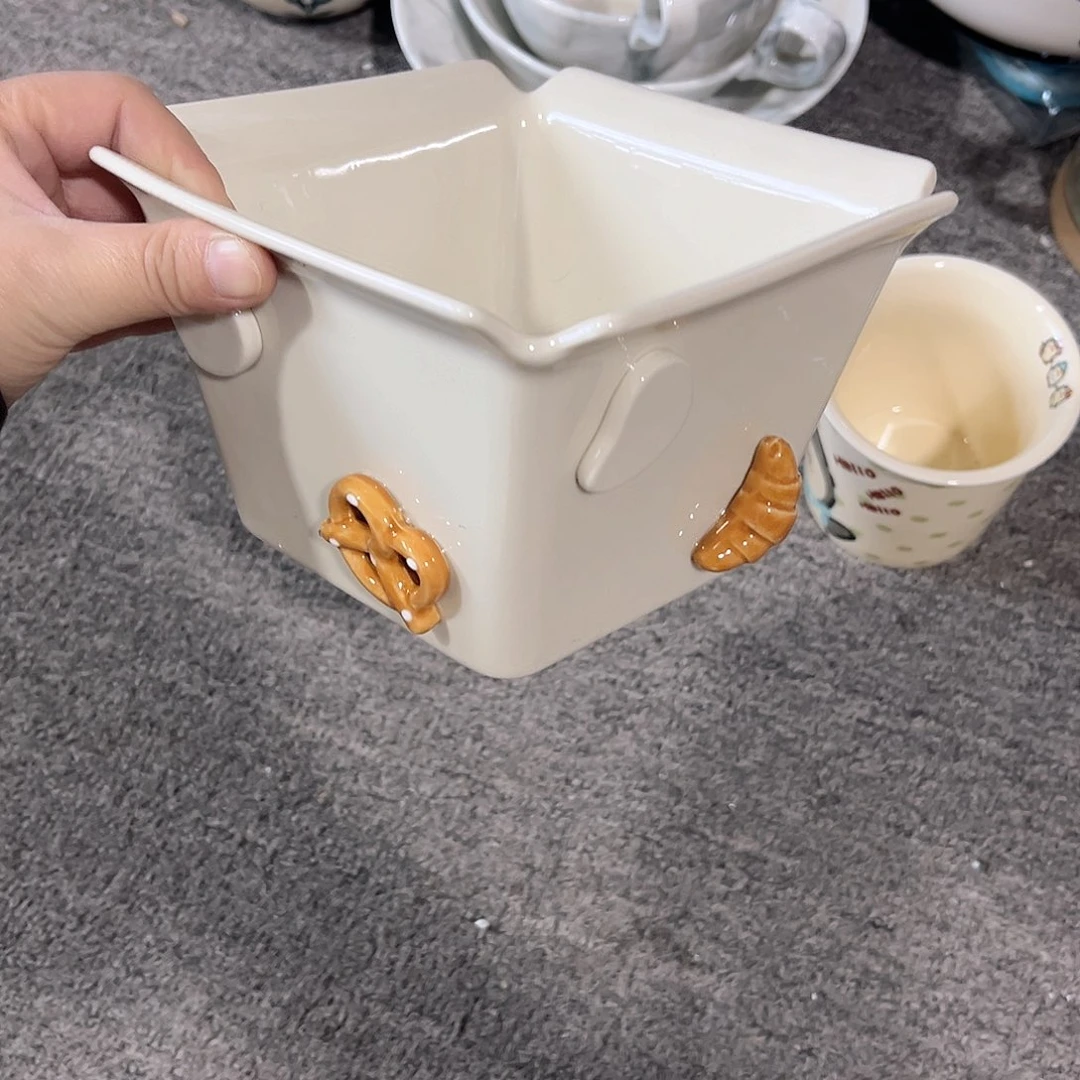 纯色薯条桶陶瓷餐具系列大号