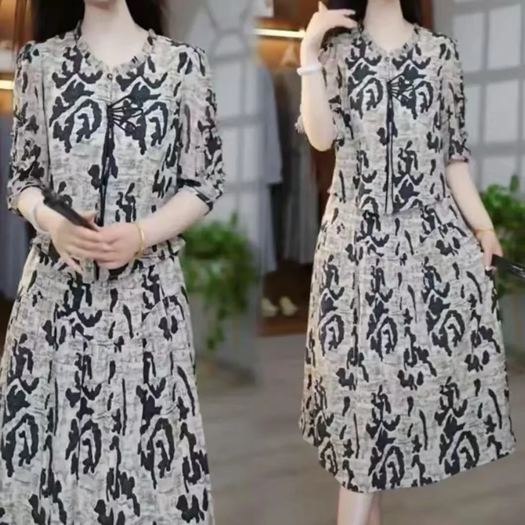 【吉遇优选】1788-2#新款丝光弹力缎面假两件气质显瘦连衣裙