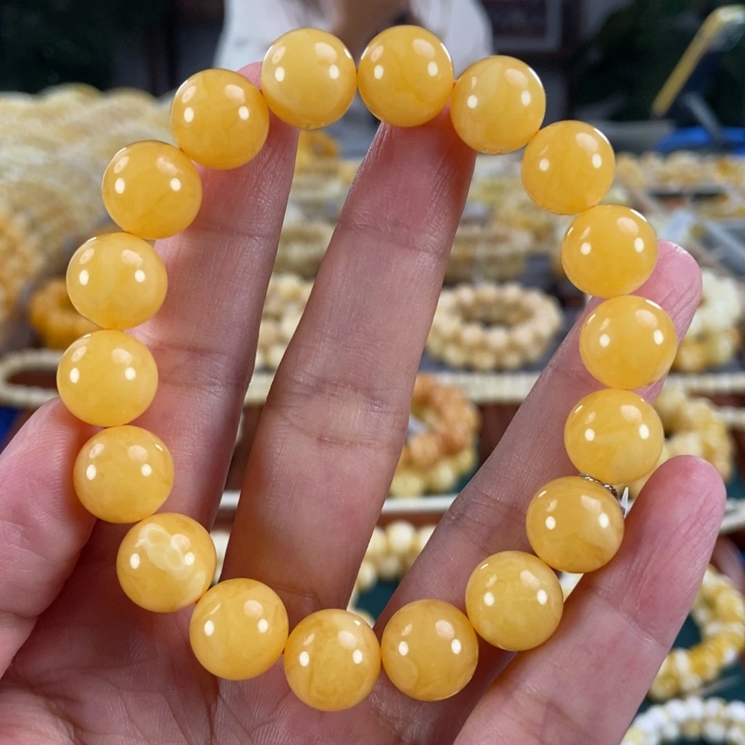 琥珀未镶嵌珠宝奇石12同料圆珠18.02