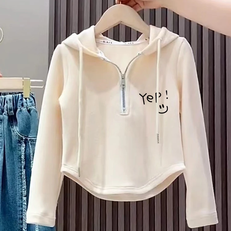 女童连帽卫衣春秋2025新款儿童春季网红炸街上衣洋气女孩大童衣服