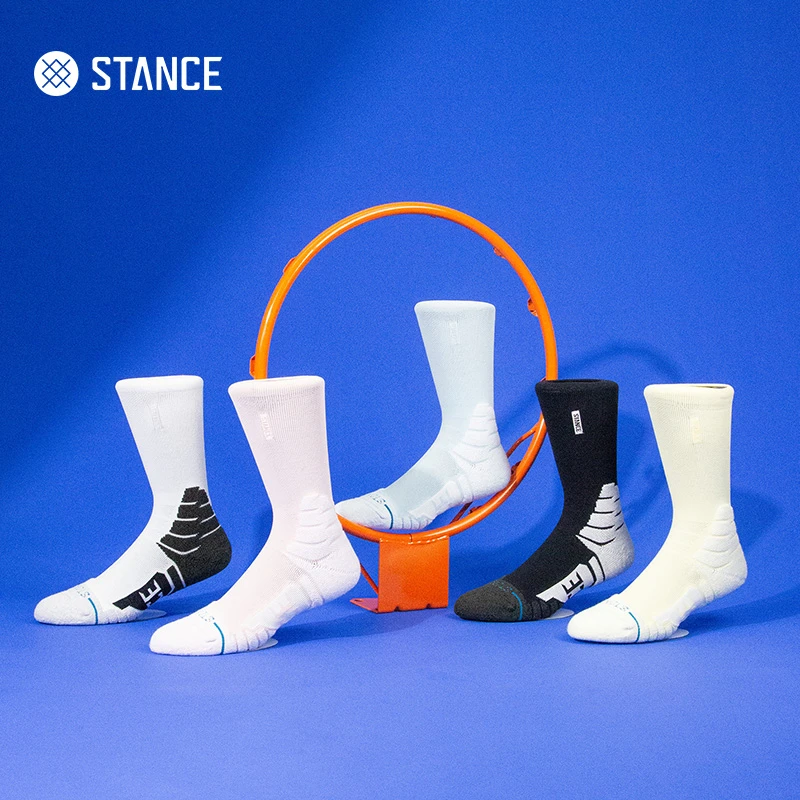 STANCE PRO全功能斗牛袜专业运动袜557中筒男袜加厚纯色防滑减震