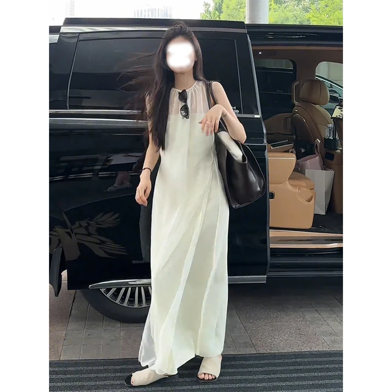 MARIE.COCO设计感绝美无袖连衣裙女夏季新款度假风飘逸气质长裙子