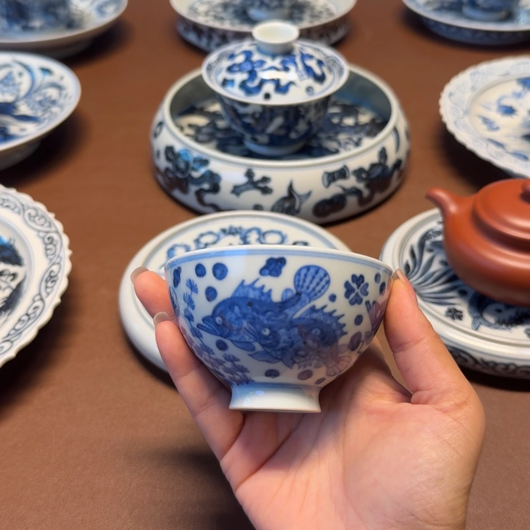 手工手绘茶具主人杯微瑕