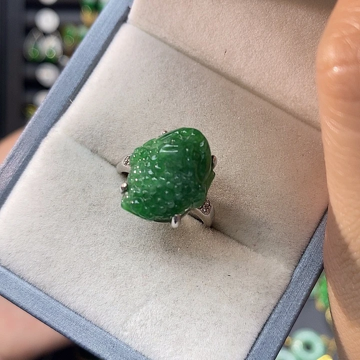 翡翠银S925镶嵌戒指