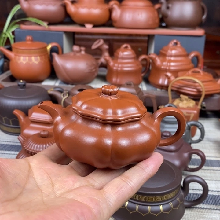茶壶紫砂葵仿古130-300cc原矿赵庄朱泥特价
