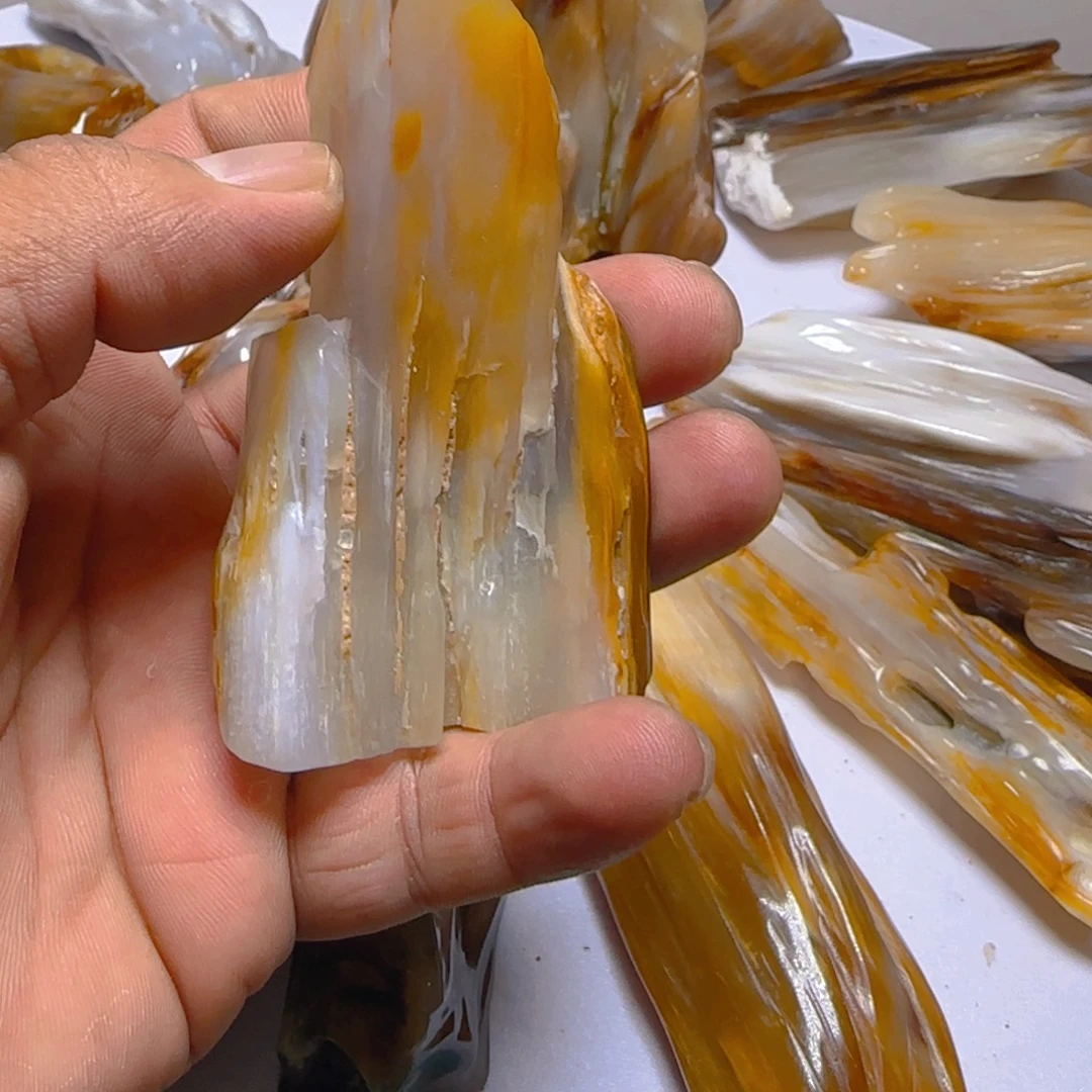 硅化玉未镶嵌手把