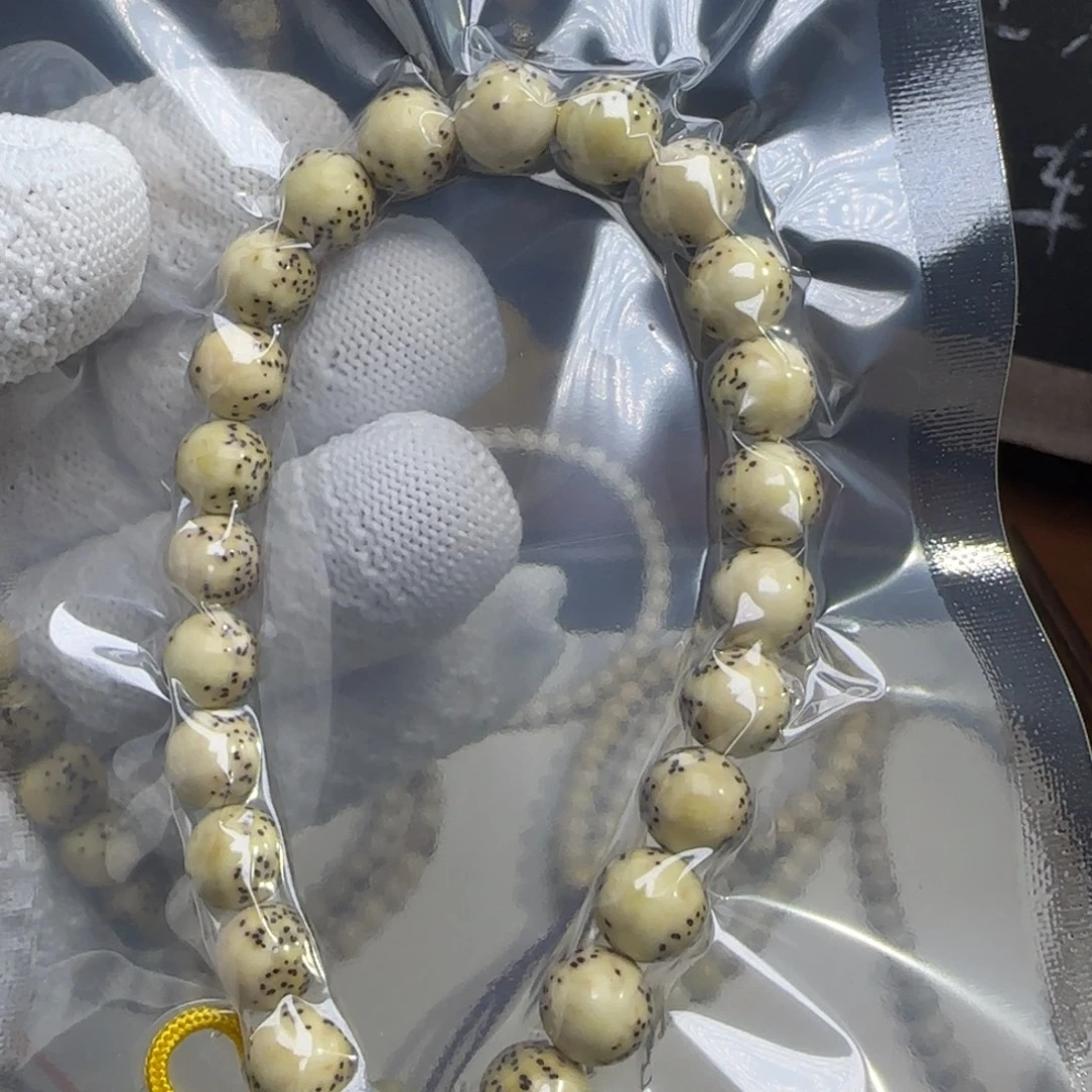 手串星月菩提9圆河豚手持骨瓷白