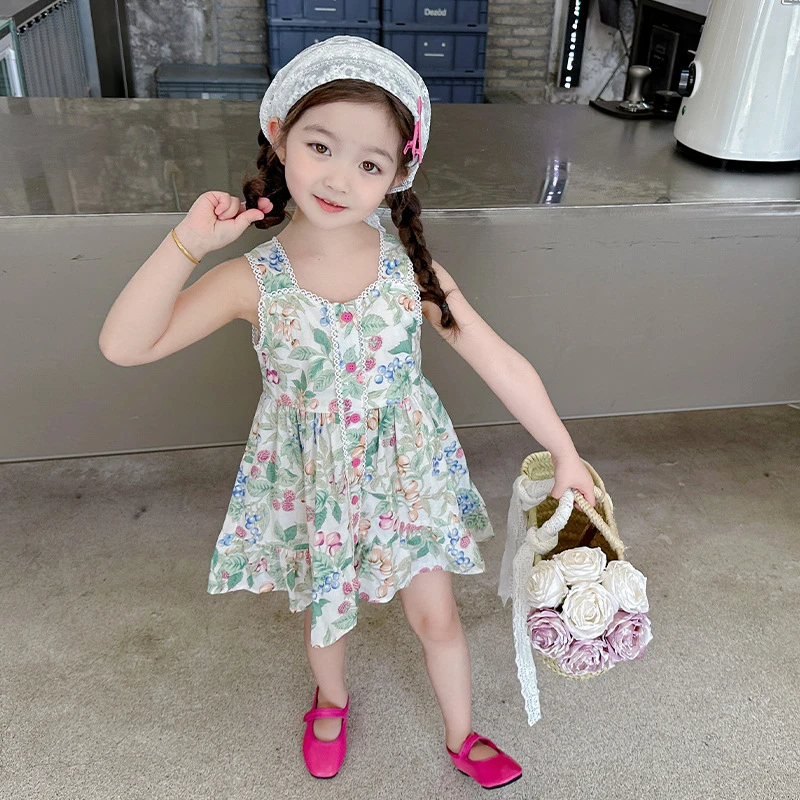 【阳宝家】女童夏沐花园连衣裙2025夏季新款洋气时髦儿童装女宝宝甜