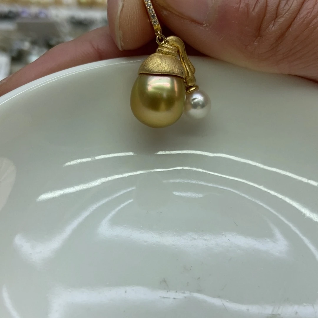 海水珍珠吊坠(不含链)银S925镶嵌