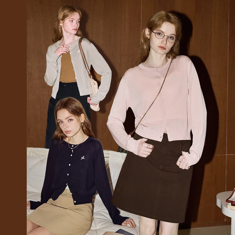 【多色可选】库恩玛维爆款针织衫开衫女2025早春新款简约气质外套