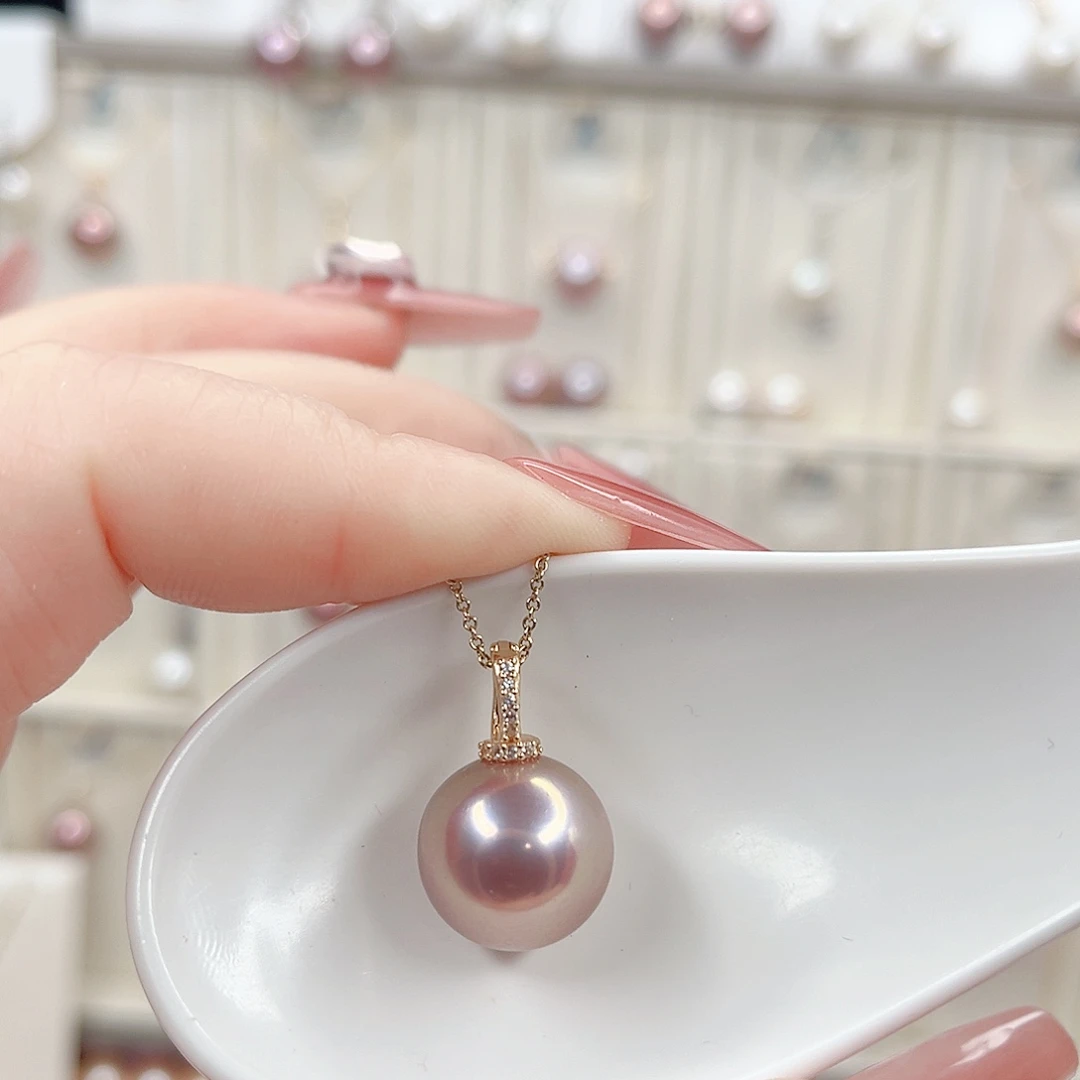 淡水珍珠银S925镶嵌吊坠(赠链)