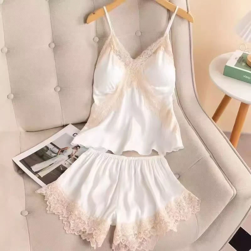 蕾丝打底美背性感女士夏季薄款防走光2025年新款网红时尚外穿套装