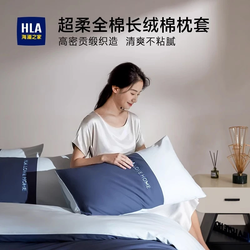 海澜之家枕套一对装2025新款全棉纯棉枕头枕芯套48cmx74cm男家用