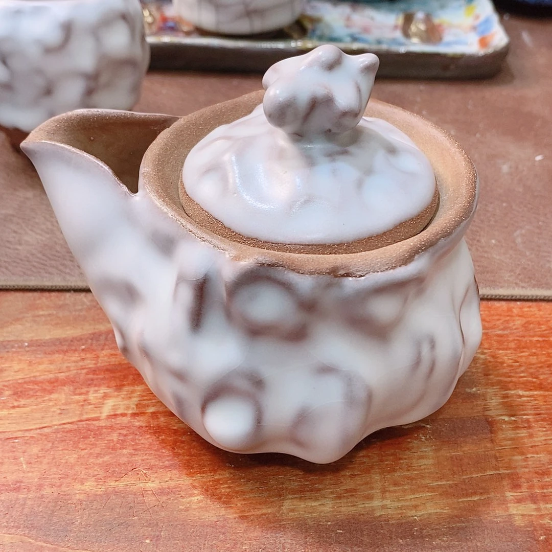 粗陶志野柴烧茶七