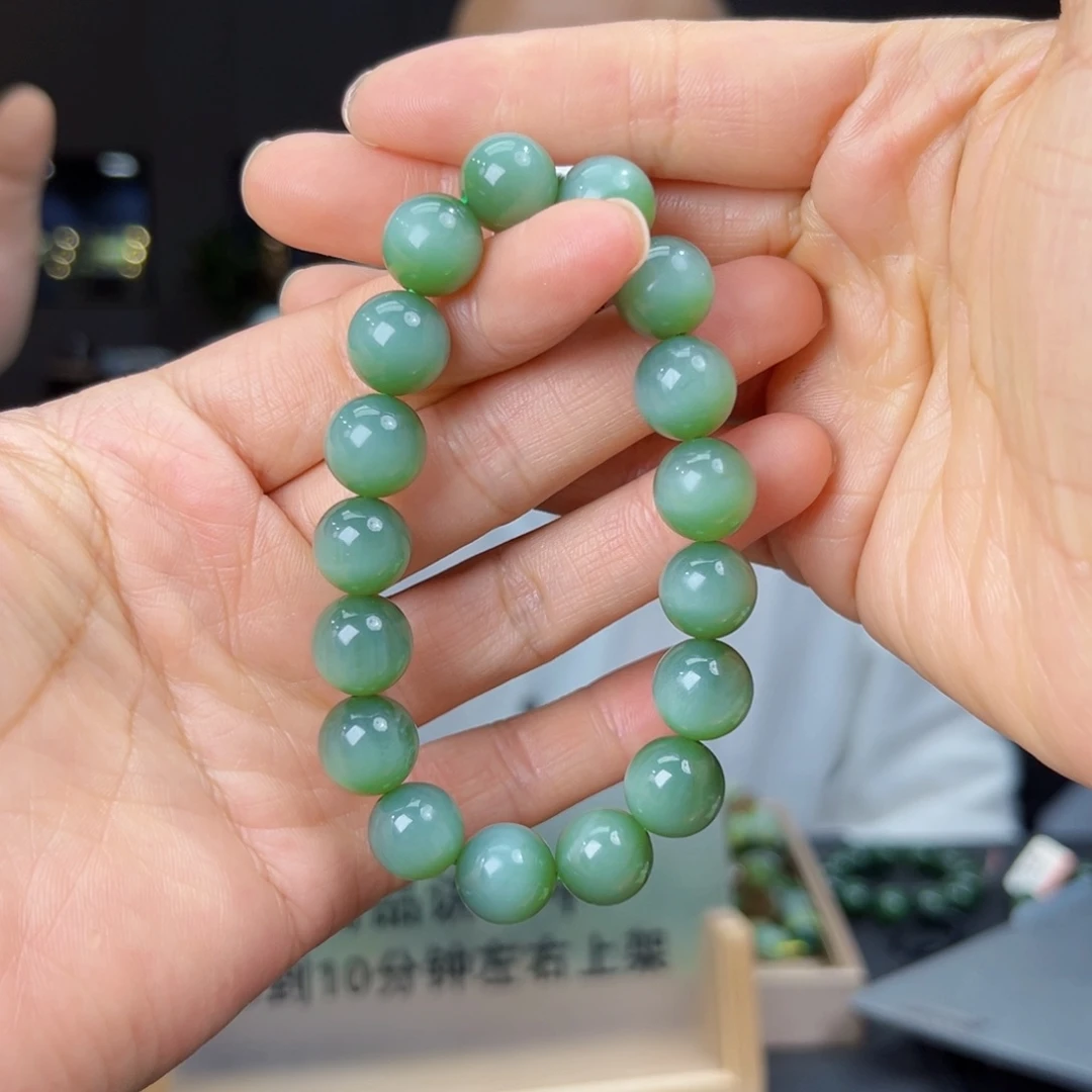 未镶嵌手串和田玉纯天然和田玉俄碧猫眼料12