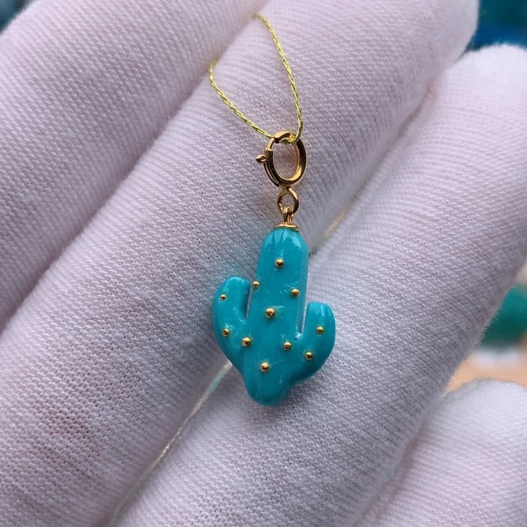 18K金镶嵌绿松石珠宝奇石