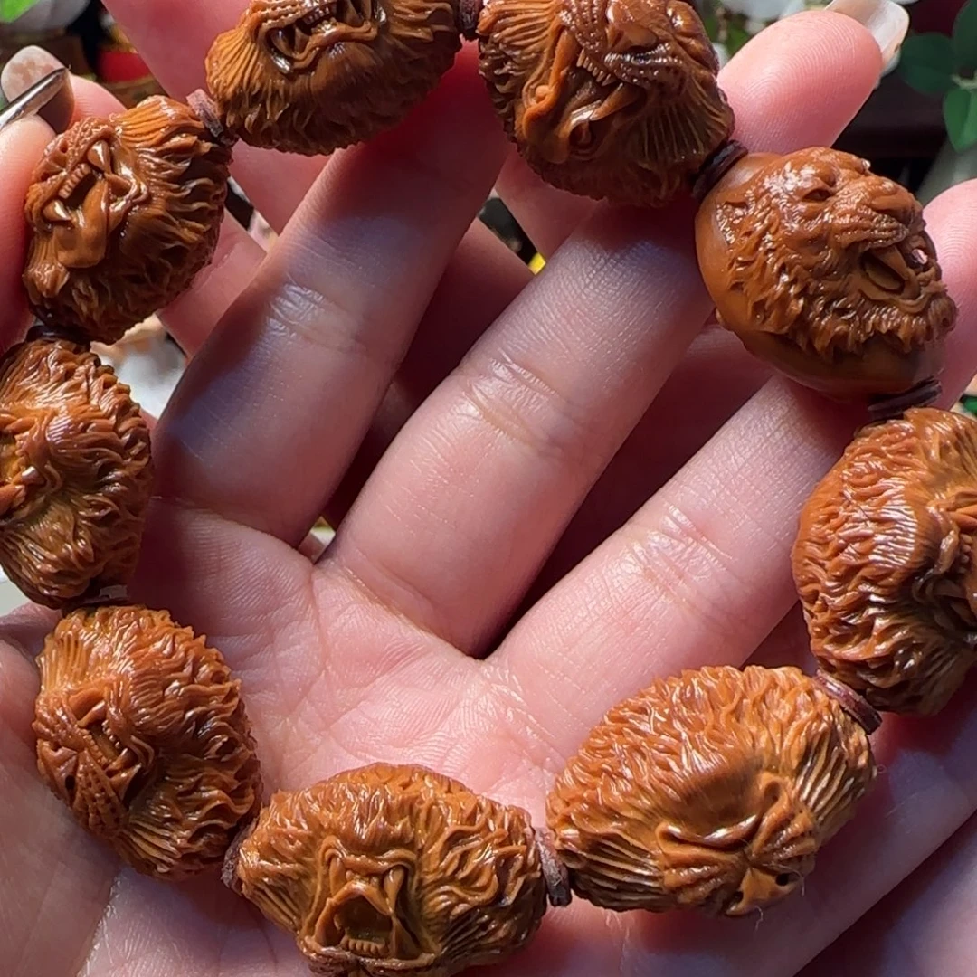 主***律橄榄核手串/手链虎头