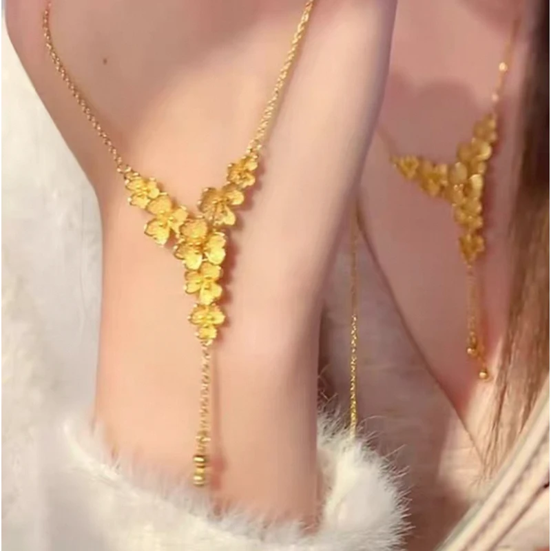 【香港正品】新中式小众高级感三生花繁华气质项链（1320）