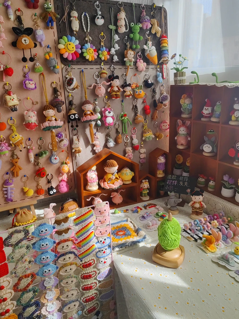 直播间选款链接纯手工钩织挂件，摆件，发夹