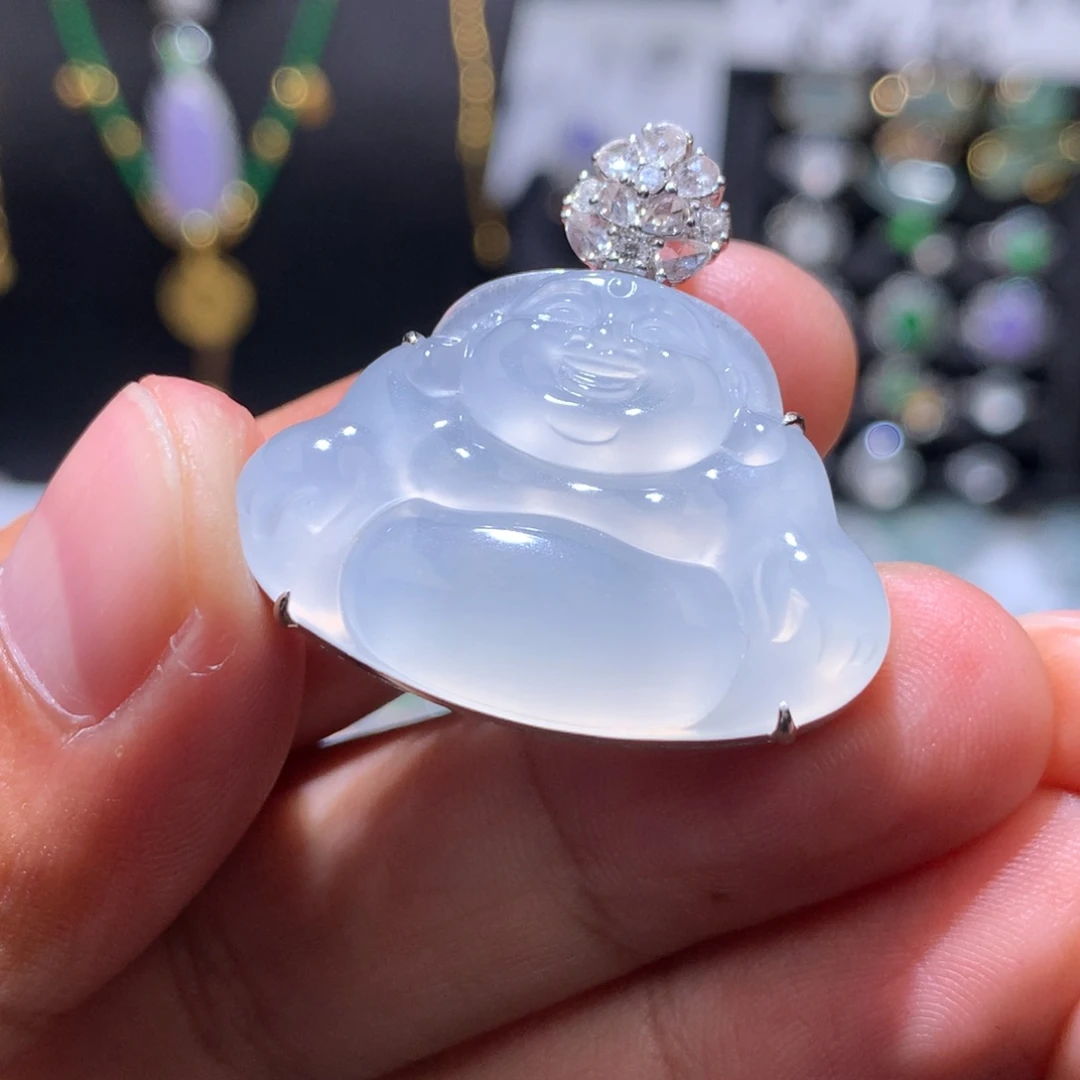 翡翠18K金镶嵌吊坠(赠链)