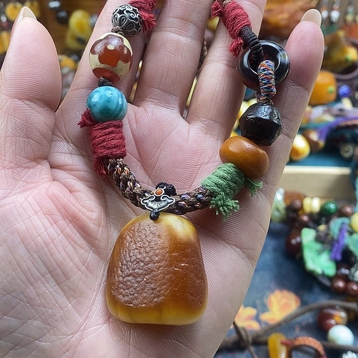 蜜蜡未镶嵌项链项链