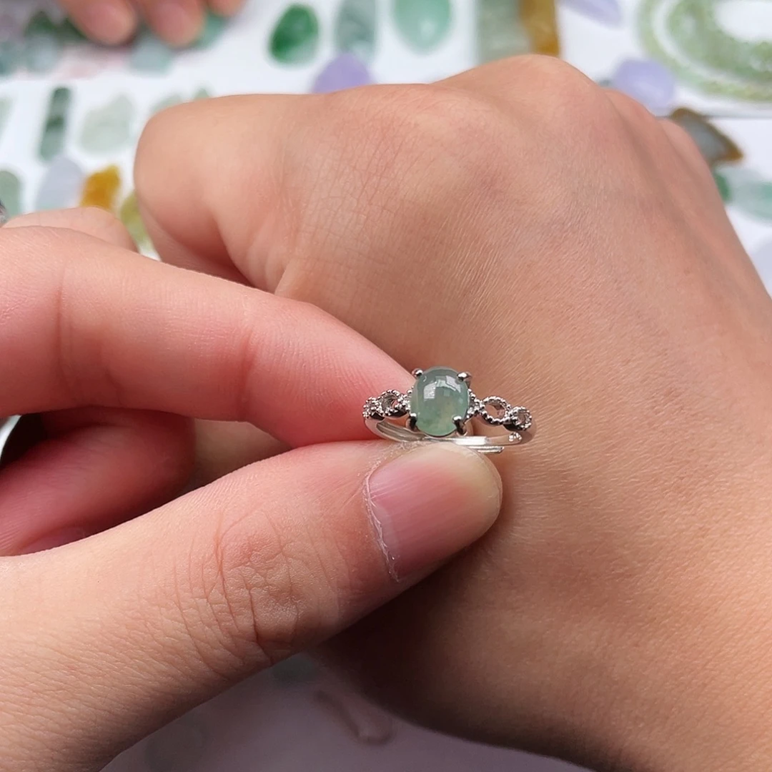 翡翠银S925镀金镶嵌颈饰