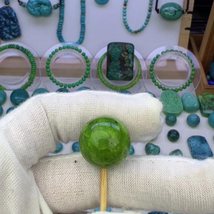 菜籽黄玉化圆珠16.7mm兰