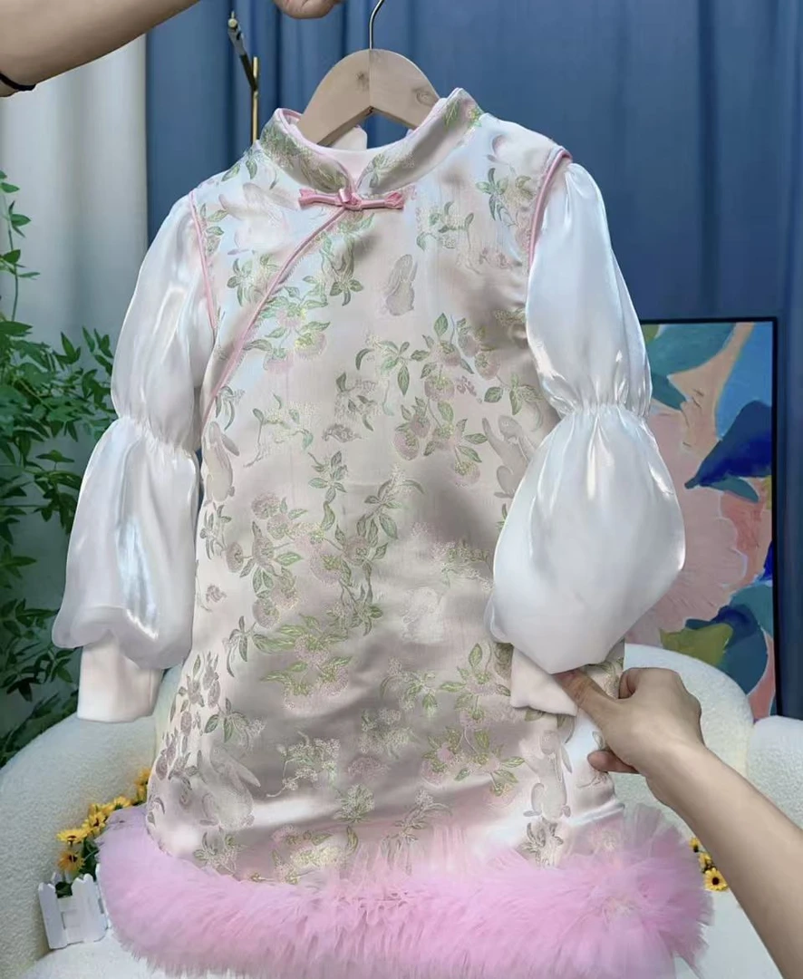 2025秋季新款女宝宝新中式马甲裙洋气