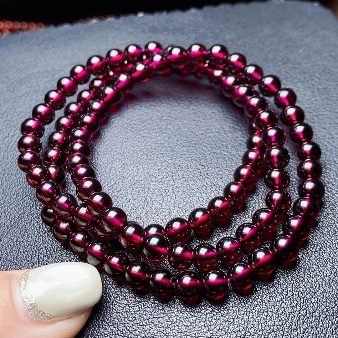 未镶嵌手链石榴石?****85.0 3圈紫牙乌