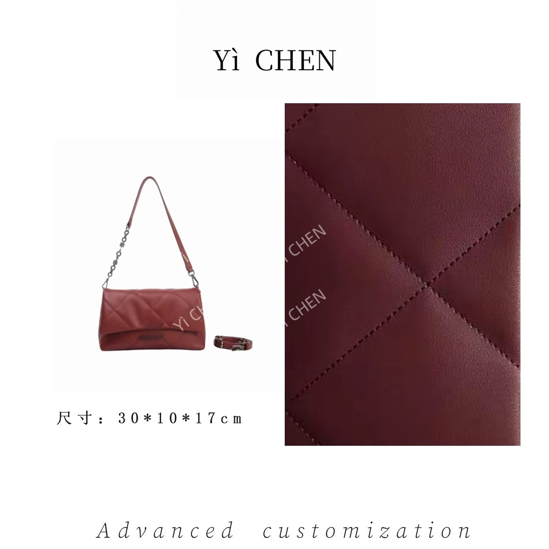 【Yì CHEN】BF-66605-玫瑰红简约时尚女士新款轻奢单肩斜跨包