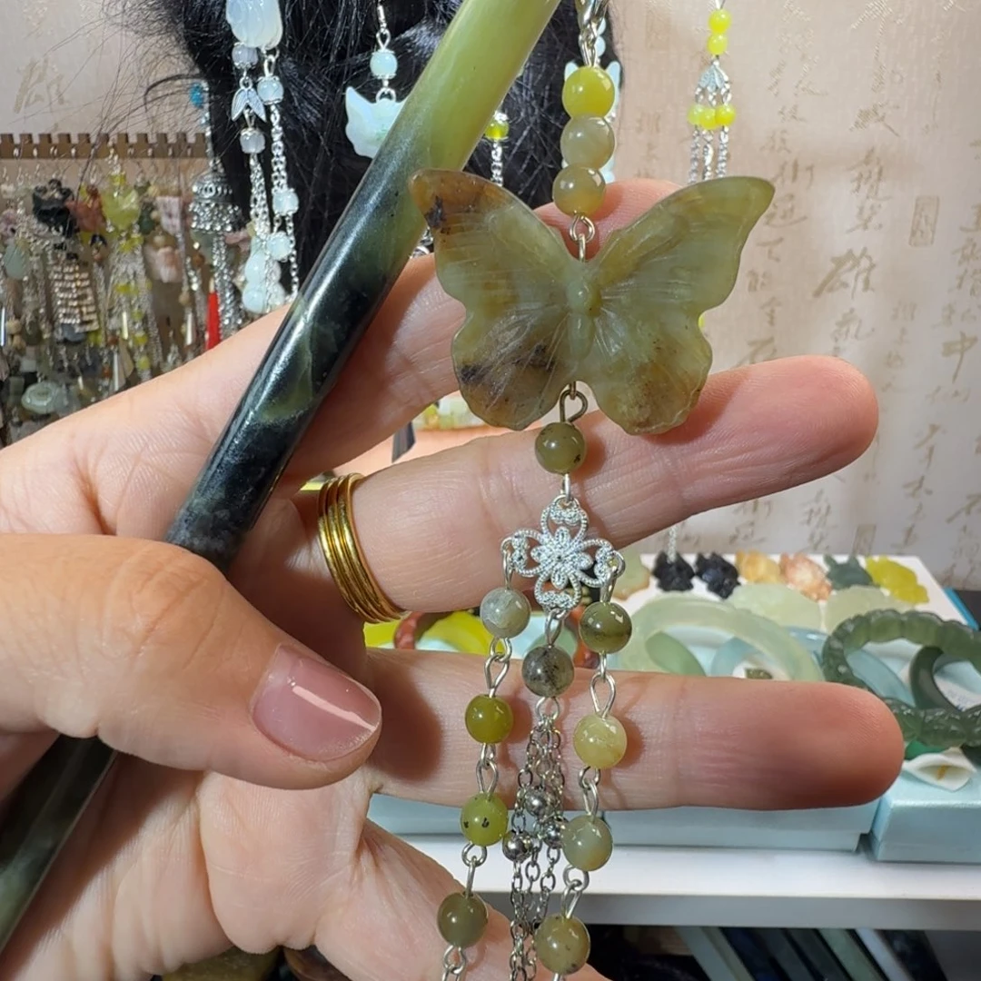 未镶嵌岫玉发簪福利款两个包邮