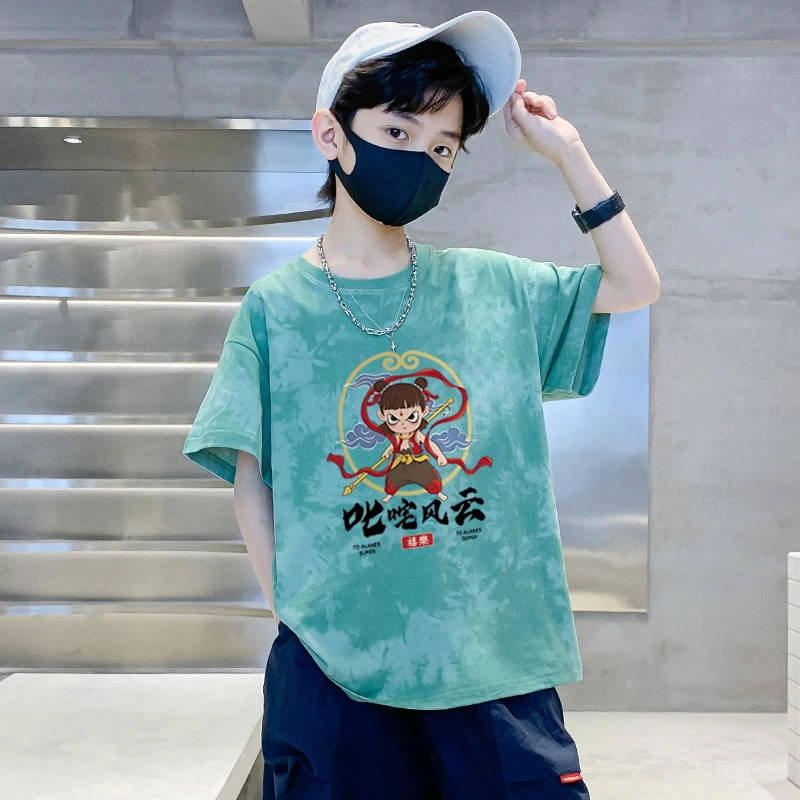 【新娜吒短袖】男童短袖t恤2025新款儿童夏装衣服男孩纯棉宝宝