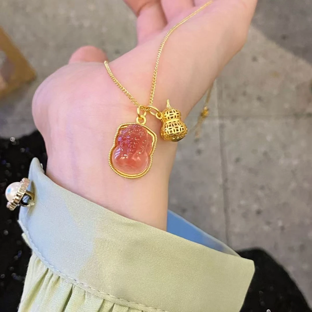 钛钢项链 新中式葫芦项链精致锁骨链高级感复古S