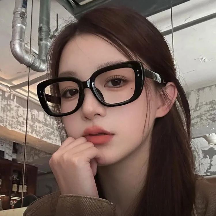 复古大粗框女士高级感黑框近视眼镜可配度数修颜百搭显瘦防蓝光镜