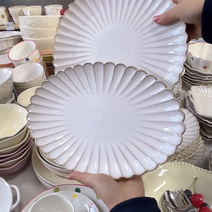 瓷片瑕疵特价陶瓷鱼盘大盘