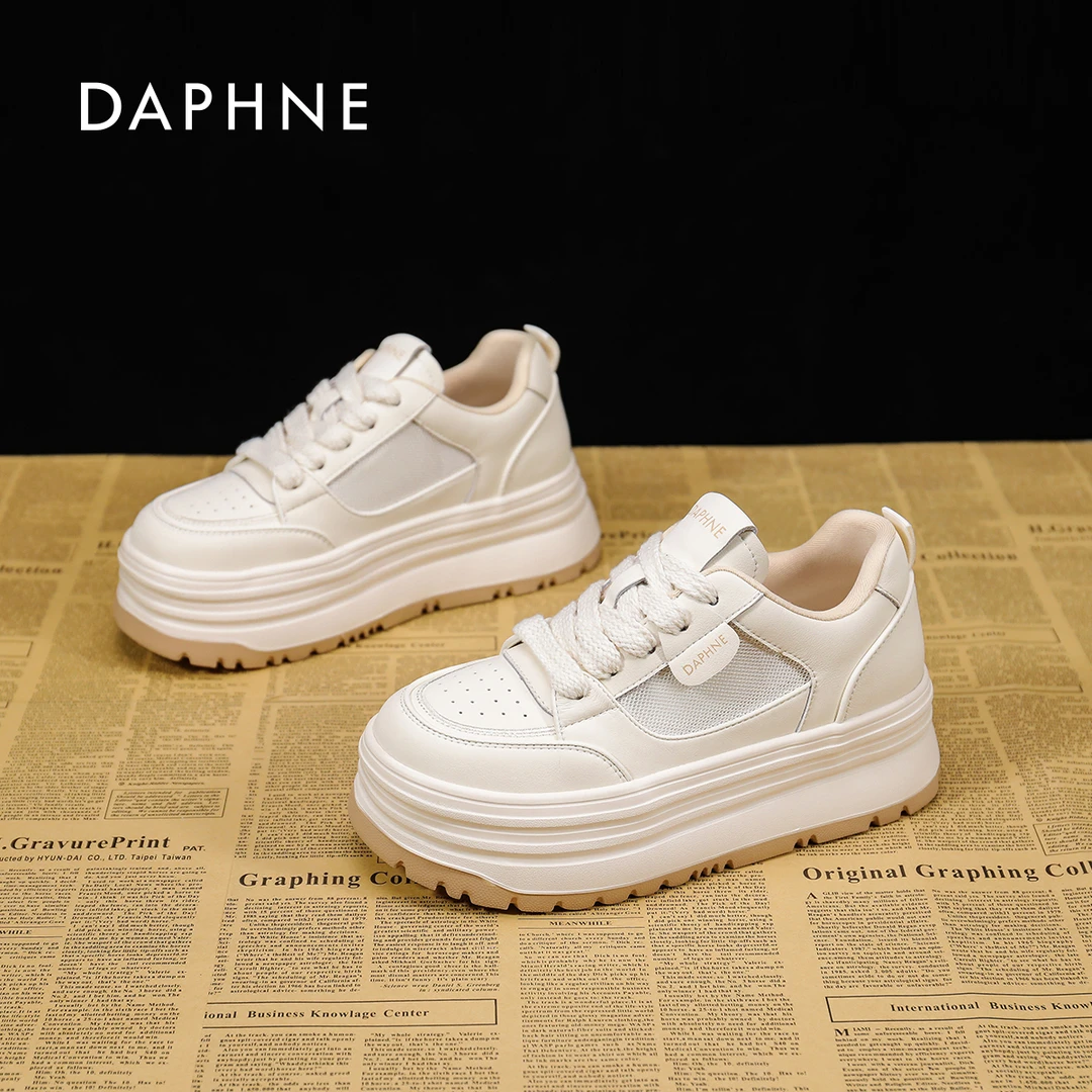 达芙妮厚底小白鞋女2025夏季新款今年流行休闲百搭增高时尚休闲鞋