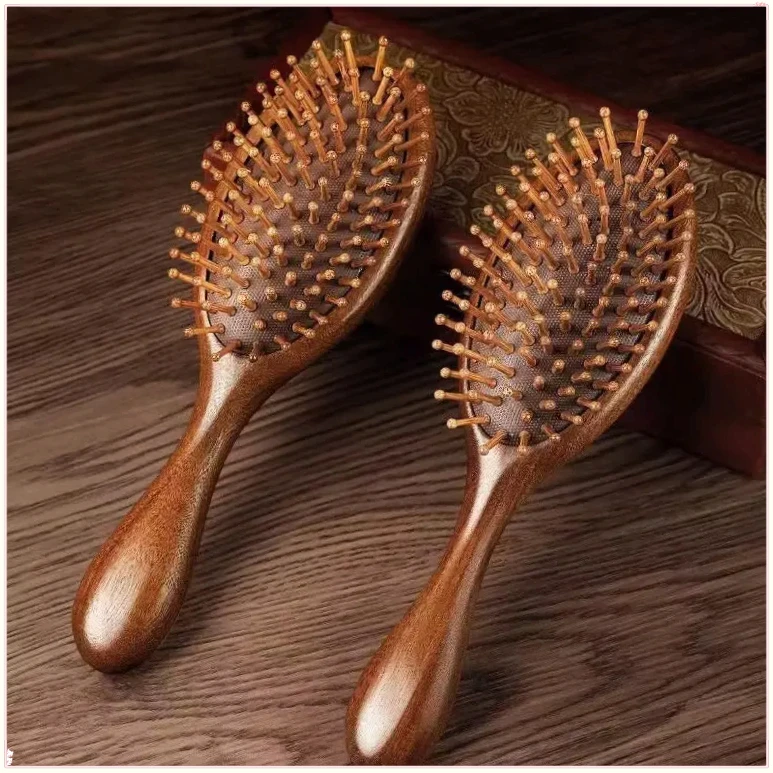 檀木气垫梳木梳JPWC气囊梳礼品按摩梳脱发女生专用木【辉耀】