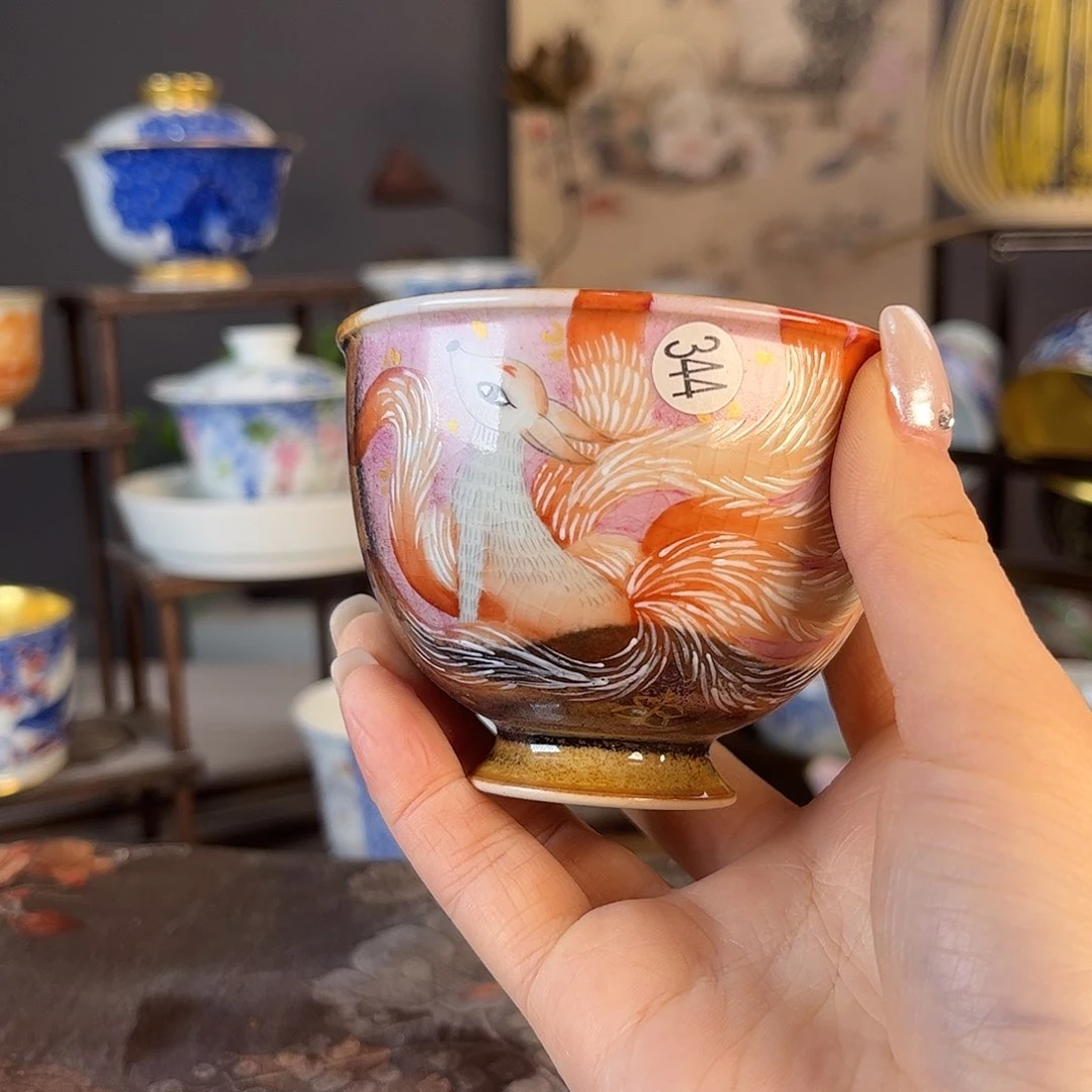 摆件景德镇陶瓷茶杯多人