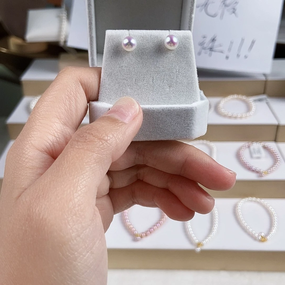 淡水珍珠耳饰银S925镶嵌