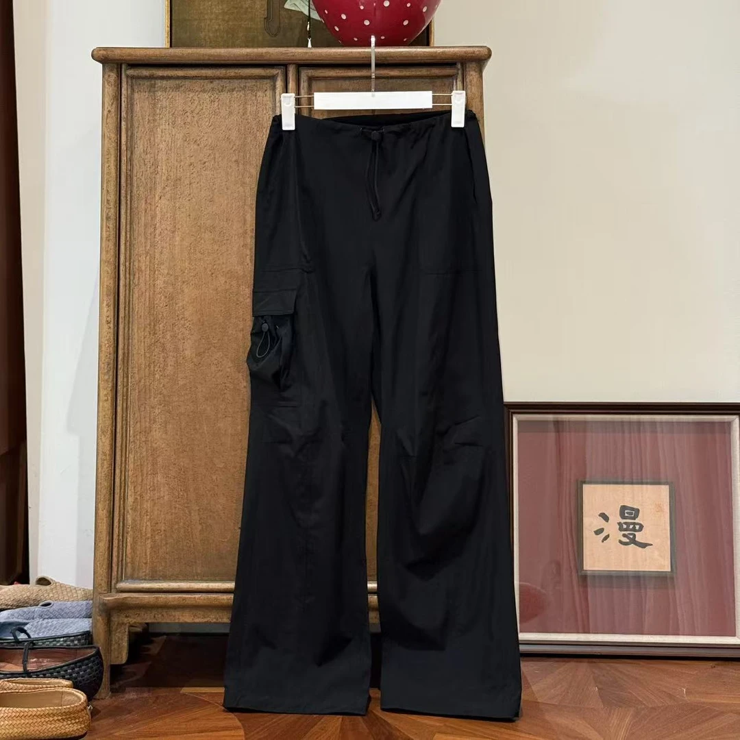 MYL 2025年夏季新款锦纶直筒工装裤抽绳时尚百搭大口袋休闲工装裤