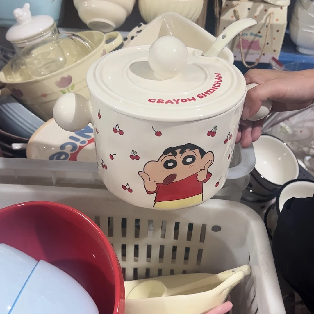 瓷片蜡笔小新1600猪油罐微瑕