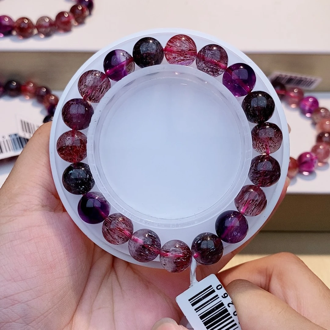 水晶未镶嵌手链黑加仑10+