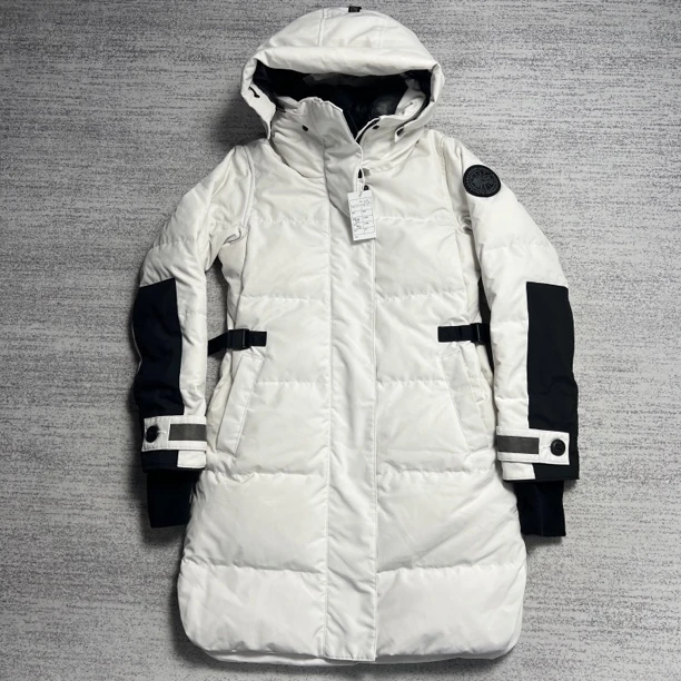 99新 CANADA GOOSE 加拿大鹅 XS 白色黑标Bennett派克大衣羽绒服
