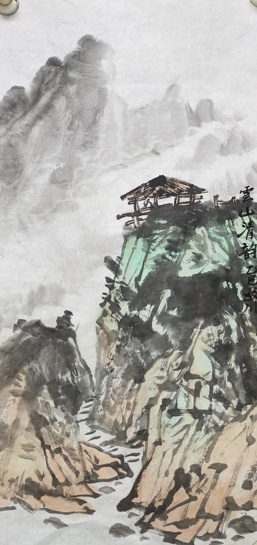 故川山水画作品27×45厘米