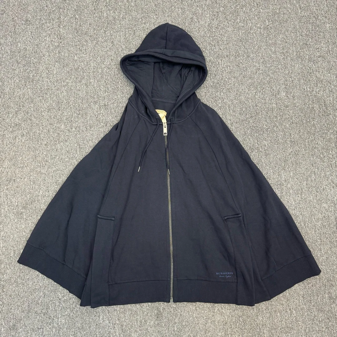 99新 BURBERRY/博柏利 nz 巴宝莉蓝黑色斗篷外套 M码99新