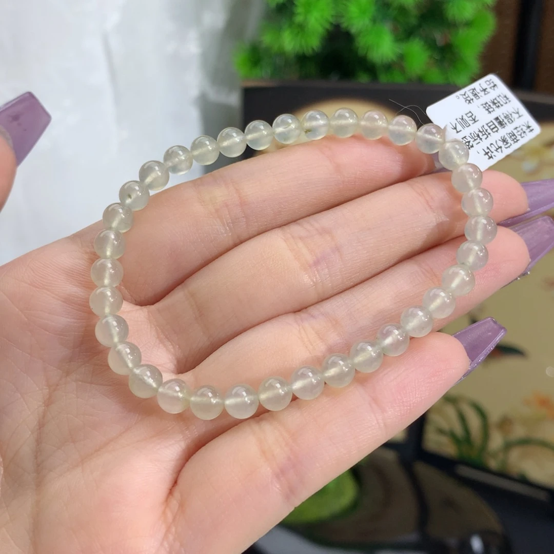 翡翠手链未镶嵌卡5.2冰种雪梨黄