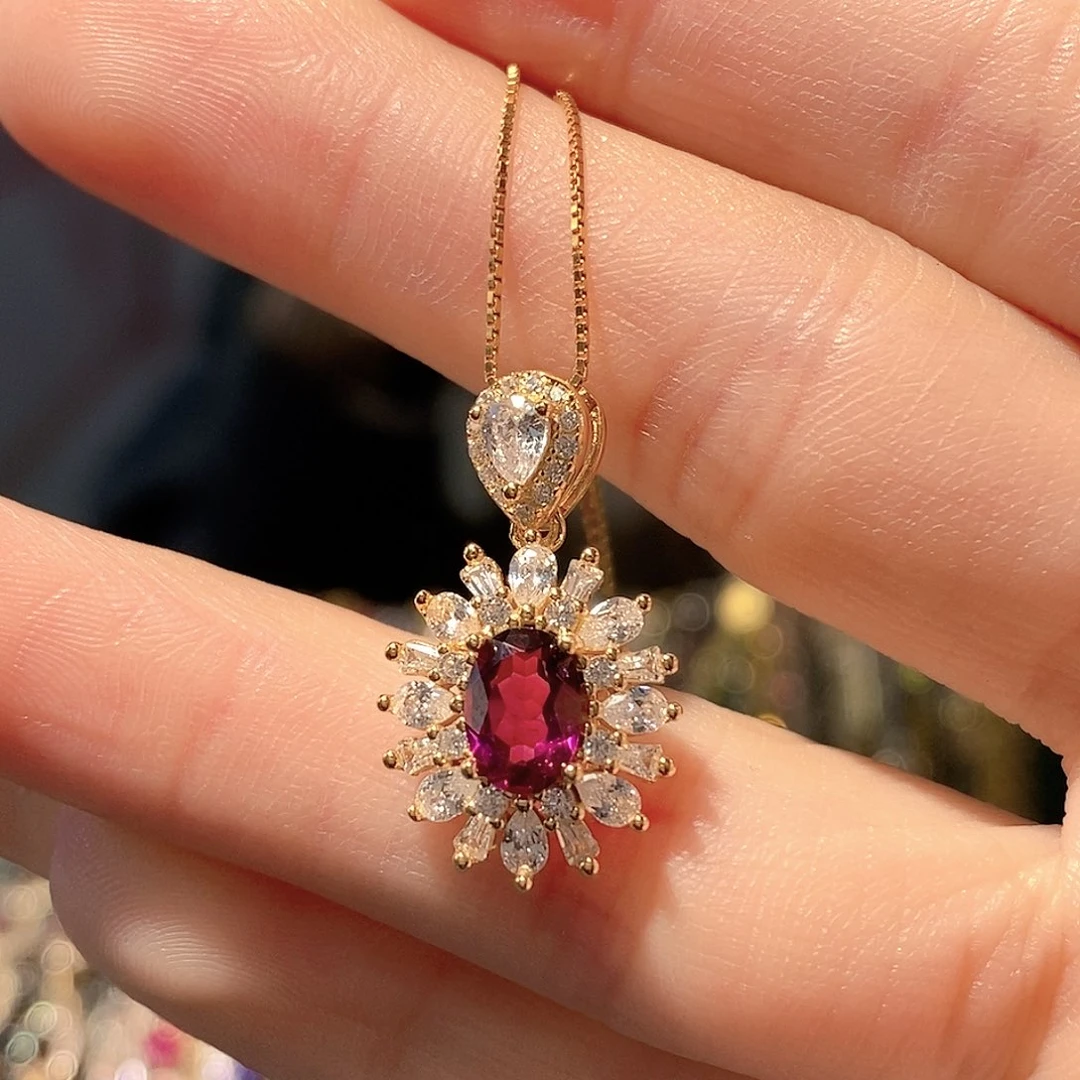 颈饰银S925镶嵌石榴石（紫牙乌）福利款